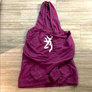 purple browning hoodie to big on me nothing wrong with it only worn once.